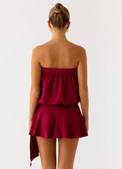 Forever Young Mini Dress - Dark Cherry