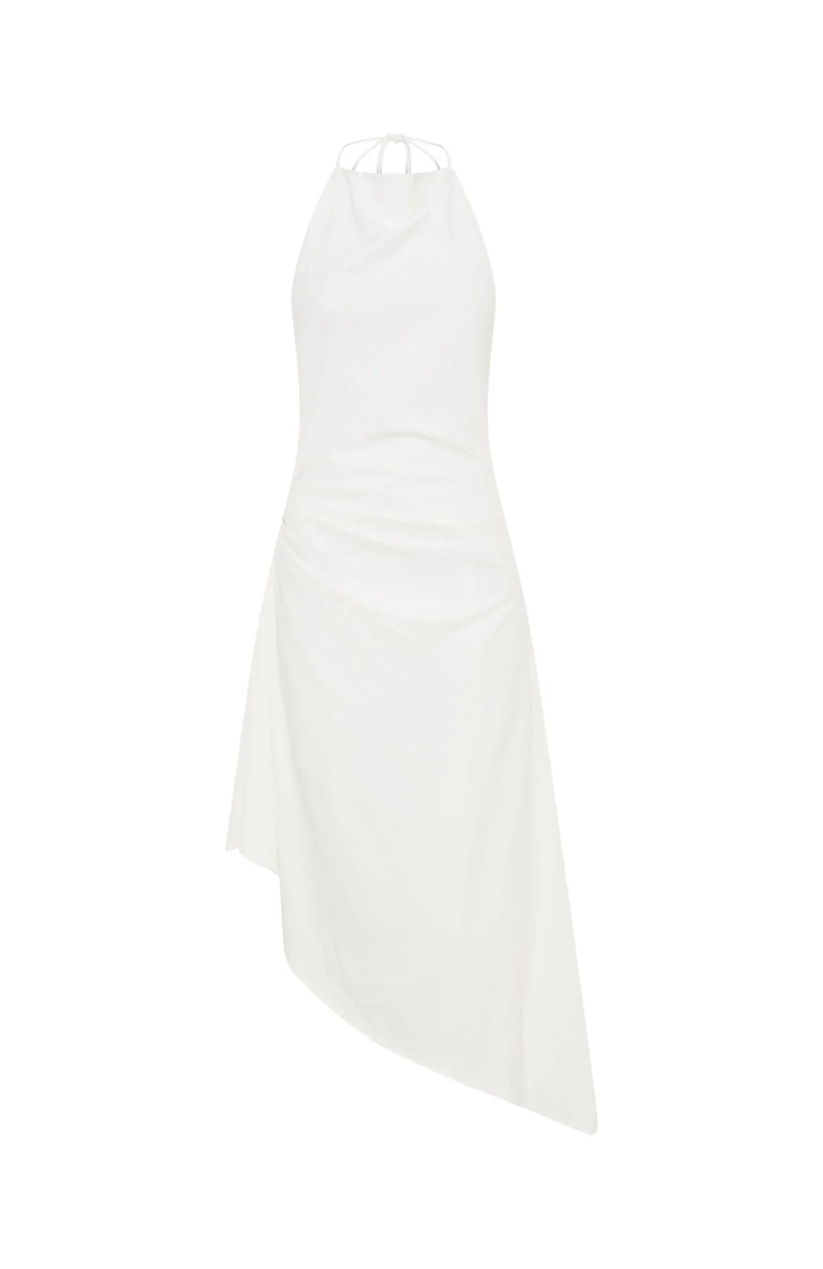 Night Hustle Halter Midi Dress White