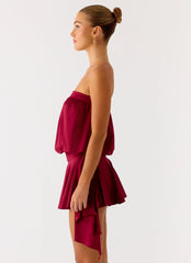 Forever Young Mini Dress - Dark Cherry